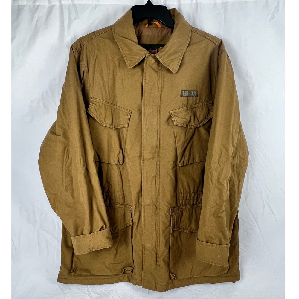 Timberland Field Jacket Mens XL Brown Utility Workwear Cargo Military Gorpcore